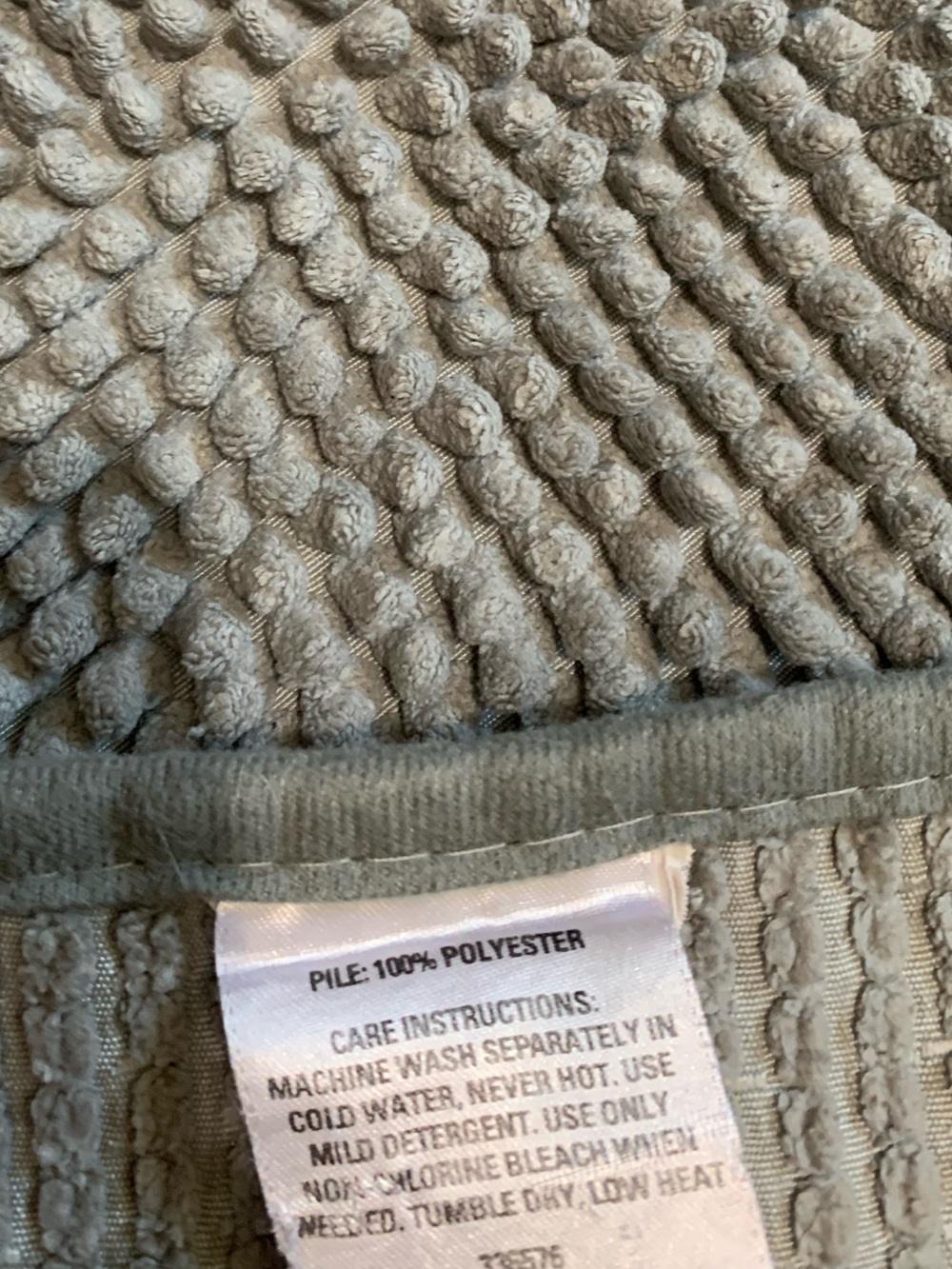 Gray Bath Rug Set - Textured Chenille & Pom - Picture 6 of 6